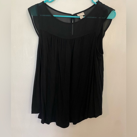 Merona medium black swing blouse women’s shirt top mesh casual date night - Picture 1 of 7